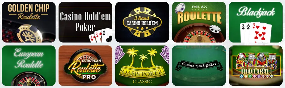 Jeux de table au Millionz Casino